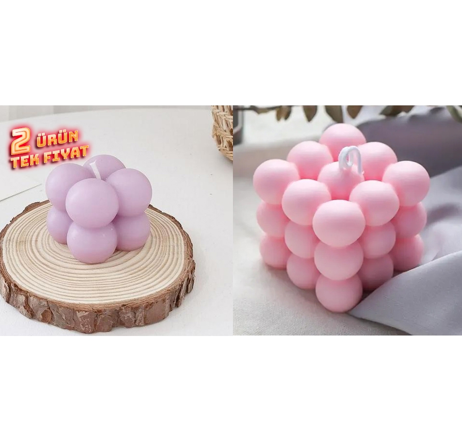 Kare Bubble Ve Mini Bubble Silikon Mum Kalıbı Seti