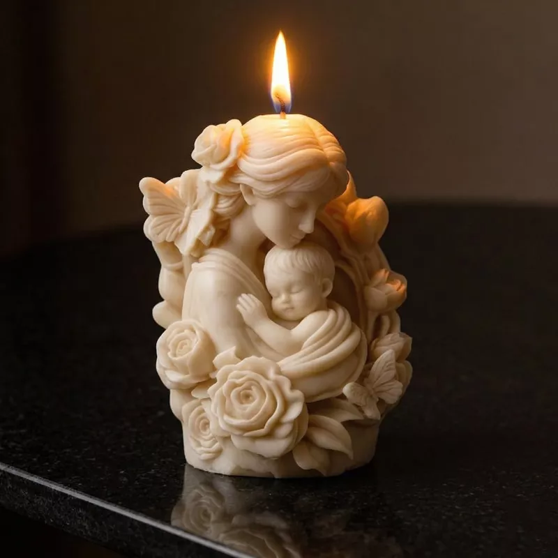 Anne Çocuk Mum, Beton, Sabun, Polyester, Poliüretan ve Kokulu Taş Silikon Kalıbı