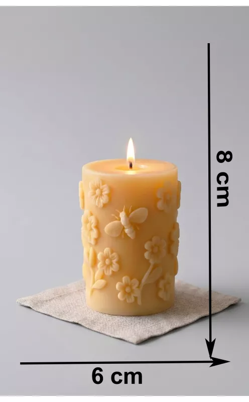 Kabartmalı Arı Çiçek Mum, Beton, Sabun, Polyester, Poliüretan ve Kokulu Taş Silikon Kalıbı