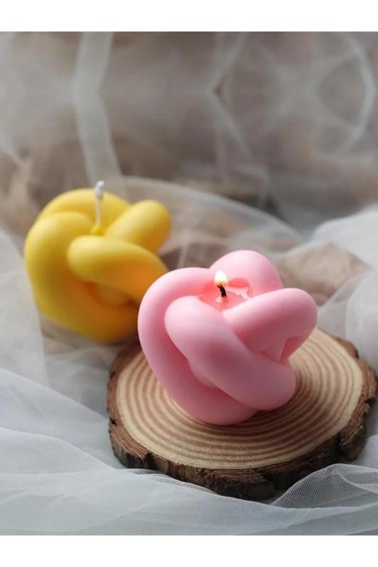 Kare Bubble, Büyük İstiridye, Düğüm ,Minik Bubble Silikon Mum Kalıbı Seti