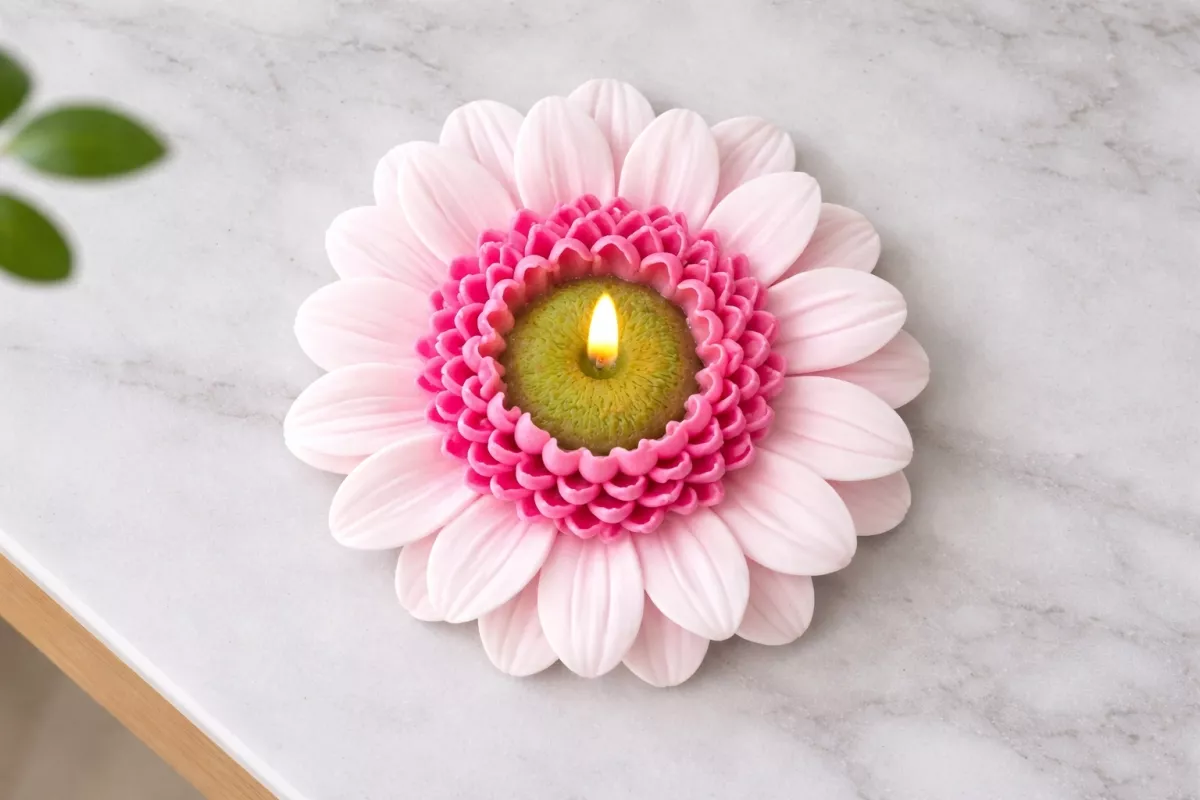 Gerbera Mum, Beton, Sabun, Polyester, Poliüretan ve Kokulu Taş Silikon Kalıbı