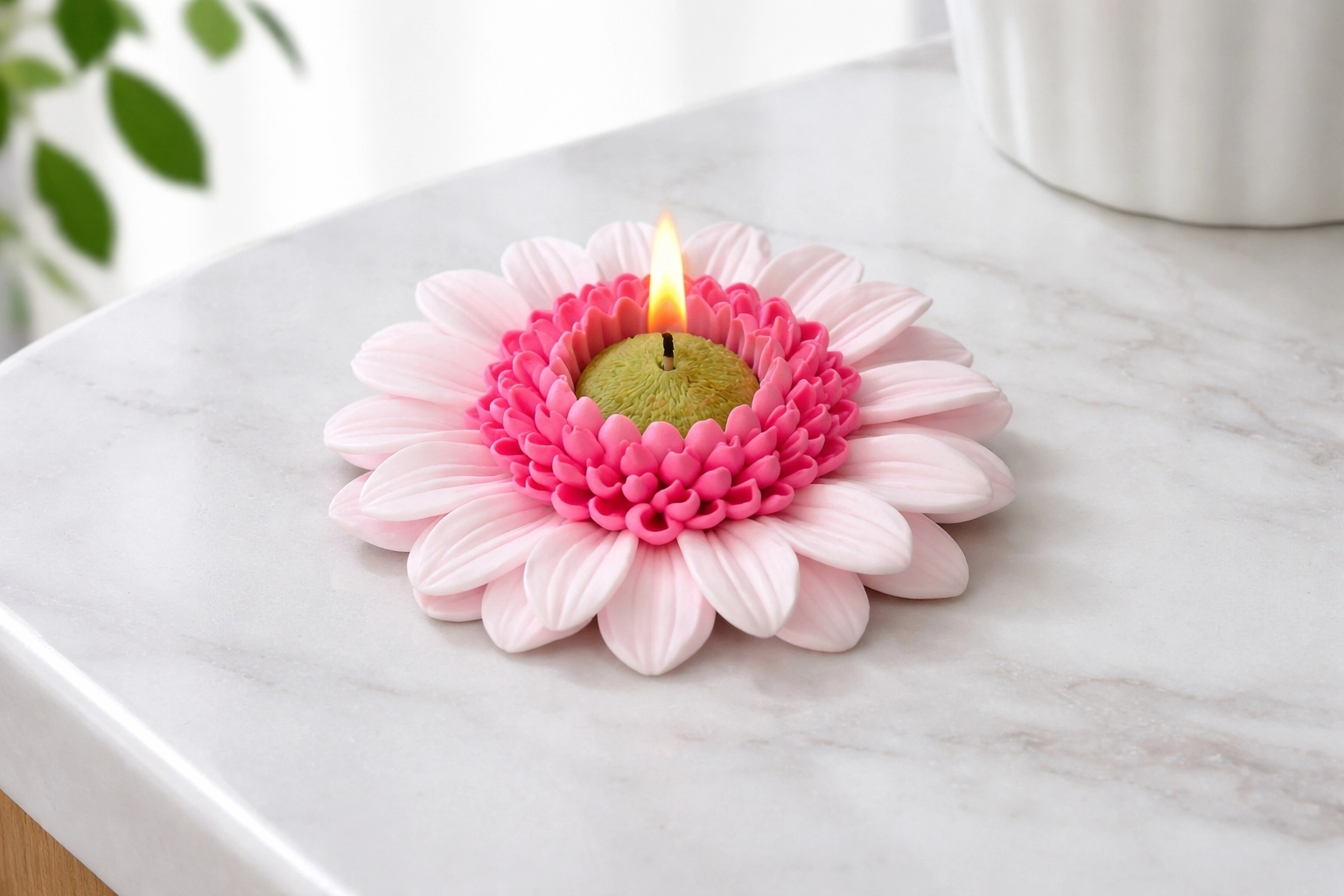 Gerbera Mum, Beton, Sabun, Polyester, Poliüretan ve Kokulu Taş Silikon Kalıbı