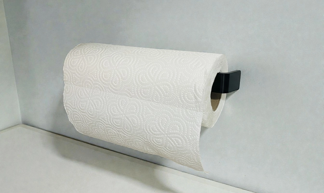 Güçlü Yapışkanlı Plastik Kağıt Havlu Askılığı Kağıt Havluluk Rulo Havluluk Peçetelik Siyah Renk