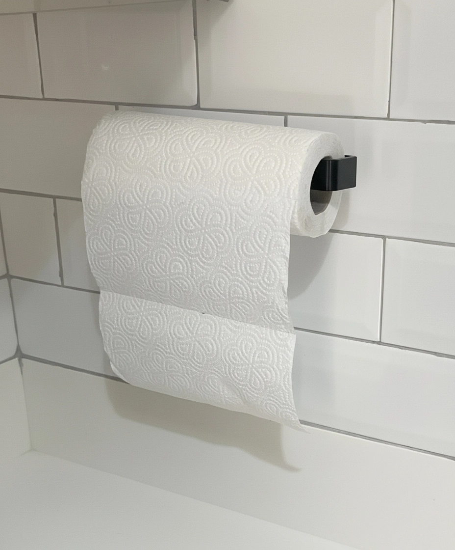Güçlü Yapışkanlı Plastik Kağıt Havlu Askılığı Kağıt Havluluk Rulo Havluluk Peçetelik Siyah Renk