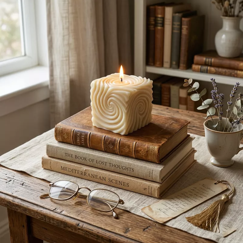 Kare Şeklinde Spiral Hatlı Silikon Mum Kalıbı