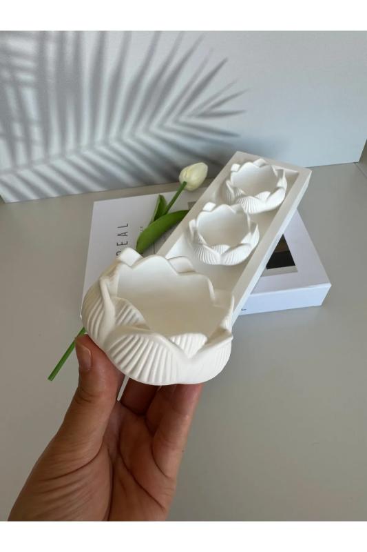 Lotus Çiçeği Mumluk Silikon Mum Kalıbı