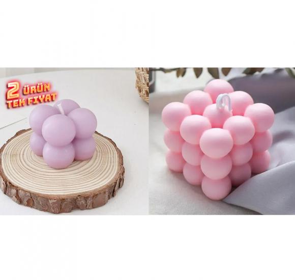 Kare Bubble Ve Mini Bubble Silikon Mum Kalıbı Seti