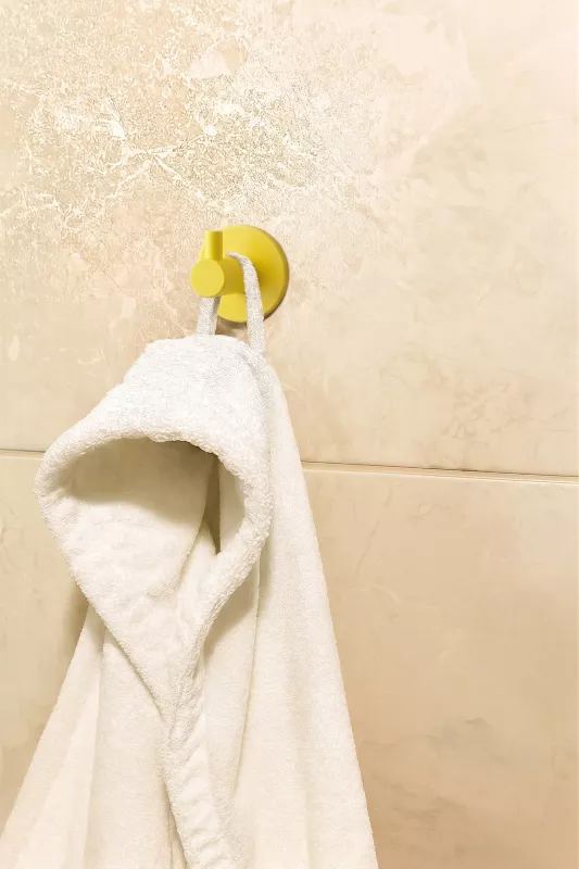 2 adet Yuvarlak Plastik Güçlü Yapışkanlı Kancalı Çok Amaçlı Askılık Sarı Renk